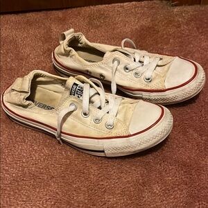 Converse Cream Sneakers Classic Canvas Slip-Ons
